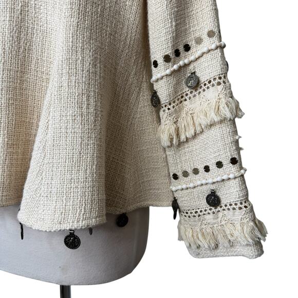 Spell & the Gypsy Collective Alphie Open Front Peplum Blazer Small - Picture 8 of 13